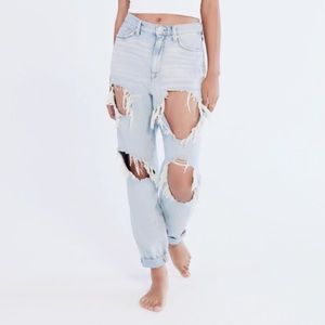 BDG distressed high rise mom jean
